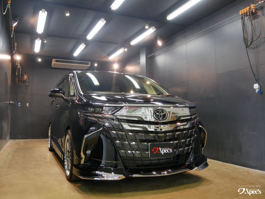 トヨタアルファードソリッドブッラック北関東栃木県群馬県茨城県埼玉県福島県輸入車 近くのカーコーティング専門店車の磨き専門店