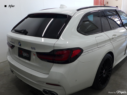 BMW5ツーリングアルピナ　断熱性カーフィルム施工